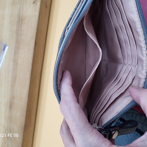 Coach Large Gray Signature Logo Patterned Wristlet, EUC - Picture 4 of 8